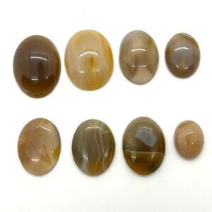 Assorted Agate Cabochons For Jewelry Making‎ Crafting Lot of 8